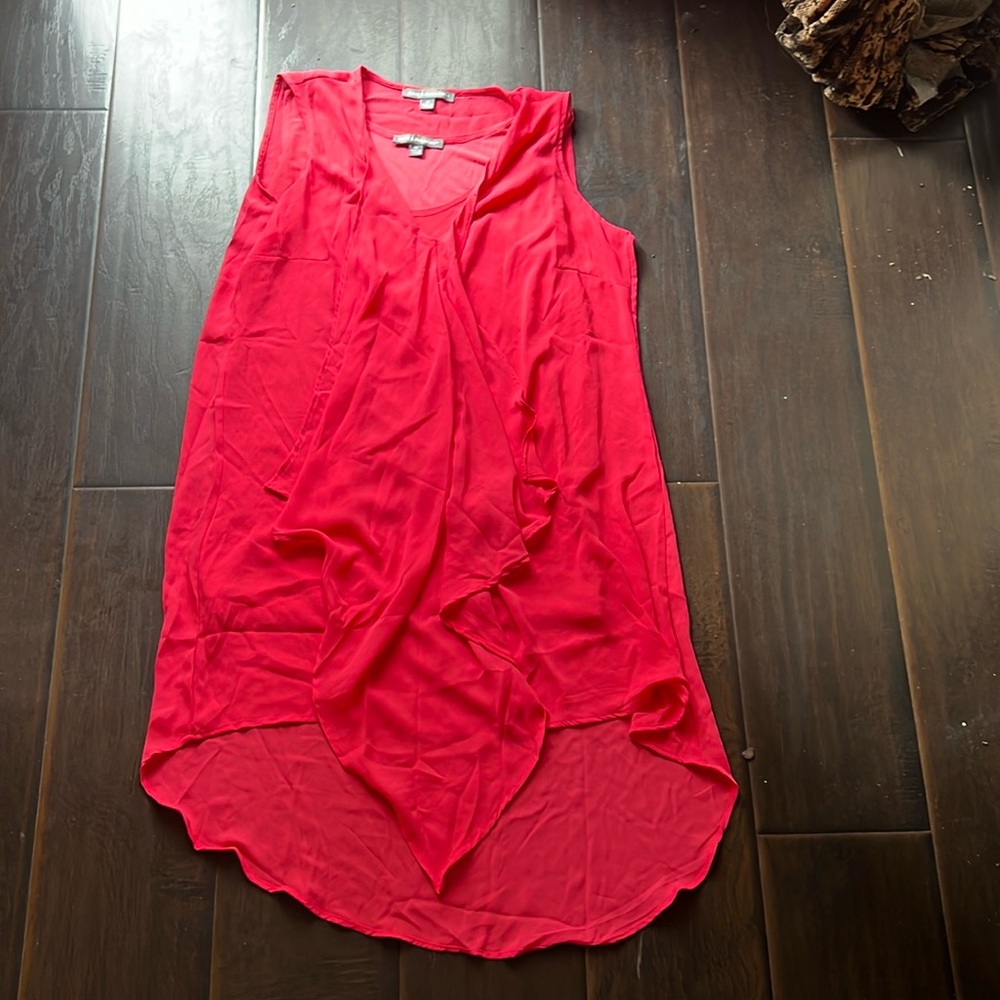 Kate & Mallory Chiffon overlay high low Sleeveless Tunic Top